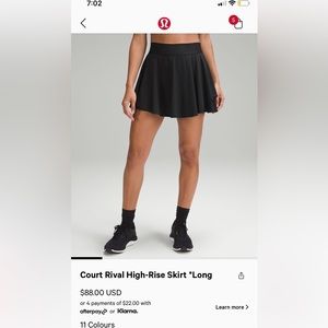 Lulu court rival skirt, long length